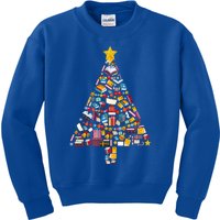 Books Christmas Tree Reading Club Librarian Library Xmas Gift Kids Sweatshirt