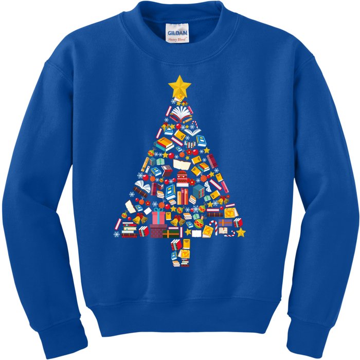 Books Christmas Tree Reading Club Librarian Library Xmas Gift Kids Sweatshirt