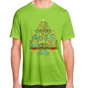 Bicycle Christmas Tree Santa Hat Lights Sweater Xmas Long Sleeve Adult ChromaSoft Performance T-Shirt