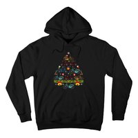 Bicycle Christmas Tree Santa Hat Lights Sweater Xmas Long Sleeve Hoodie