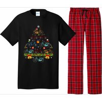 Bicycle Christmas Tree Santa Hat Lights Sweater Xmas Long Sleeve Pajama Set