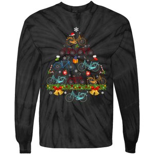 Bicycle Christmas Tree Santa Hat Lights Sweater Xmas Long Sleeve Tie-Dye Long Sleeve Shirt