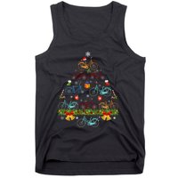 Bicycle Christmas Tree Santa Hat Lights Sweater Xmas Long Sleeve Tank Top