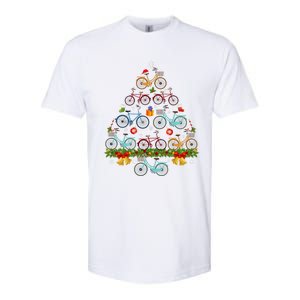 Bicycle Christmas Tree Santa Hat Lights Sweater Xmas Long Sleeve Softstyle CVC T-Shirt