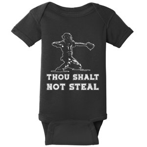 Baseball Catcher Thou Shalt Not Steal Religious Quote Sport Baby Bodysuit