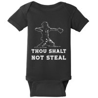 Baseball Catcher Thou Shalt Not Steal Religious Quote Sport Baby Bodysuit