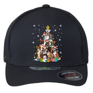 Boxers Christmas Tree Santa Boxers Mom Dog Lover Christmas Gift Flexfit Unipanel Trucker Cap