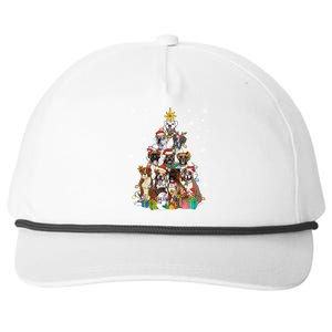 Boxers Christmas Tree Santa Boxers Mom Dog Lover Christmas Gift Snapback Five-Panel Rope Hat