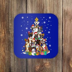 Boxers Christmas Tree Santa Boxers Mom Dog Lover Christmas Gift Coaster