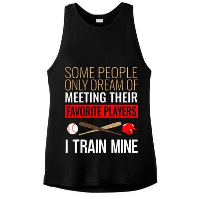 Baseball Coach Trainer Bat And Ball Sports Lover Quote Ladies PosiCharge Tri-Blend Wicking Tank