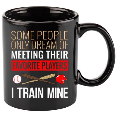 Baseball Coach Trainer Bat And Ball Sports Lover Quote 11oz C Handle Ceramic Mug