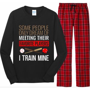 Baseball Coach Trainer Bat And Ball Sports Lover Quote Long Sleeve Pajama Set