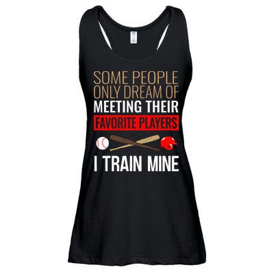 Baseball Coach Trainer Bat And Ball Sports Lover Quote Ladies Essential Flowy Tank