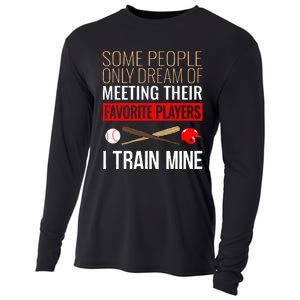 Baseball Coach Trainer Bat And Ball Sports Lover Quote Cooling Performance Long Sleeve Crew