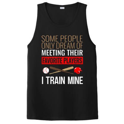 Baseball Coach Trainer Bat And Ball Sports Lover Quote PosiCharge Competitor Tank