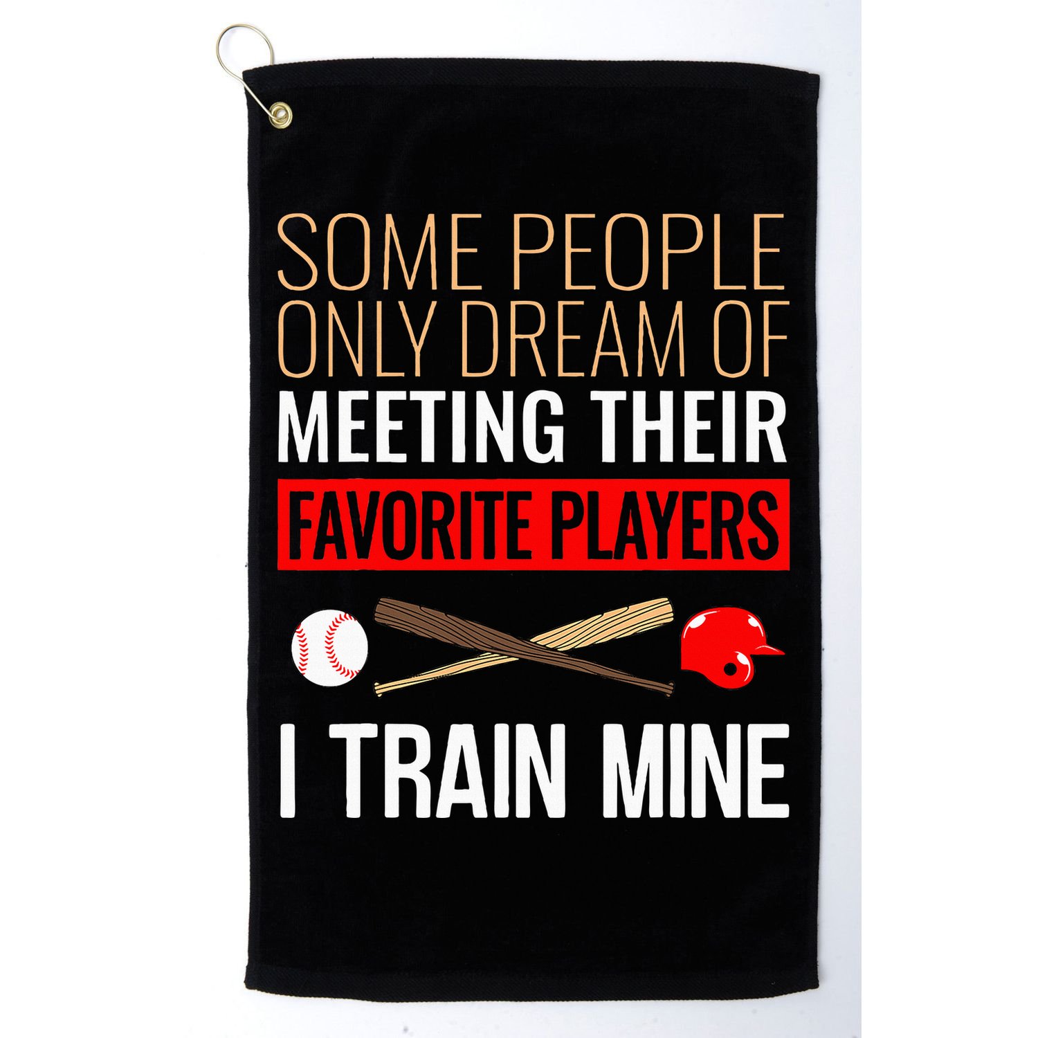 Baseball Coach Trainer Bat And Ball Sports Lover Quote Golf Towel
