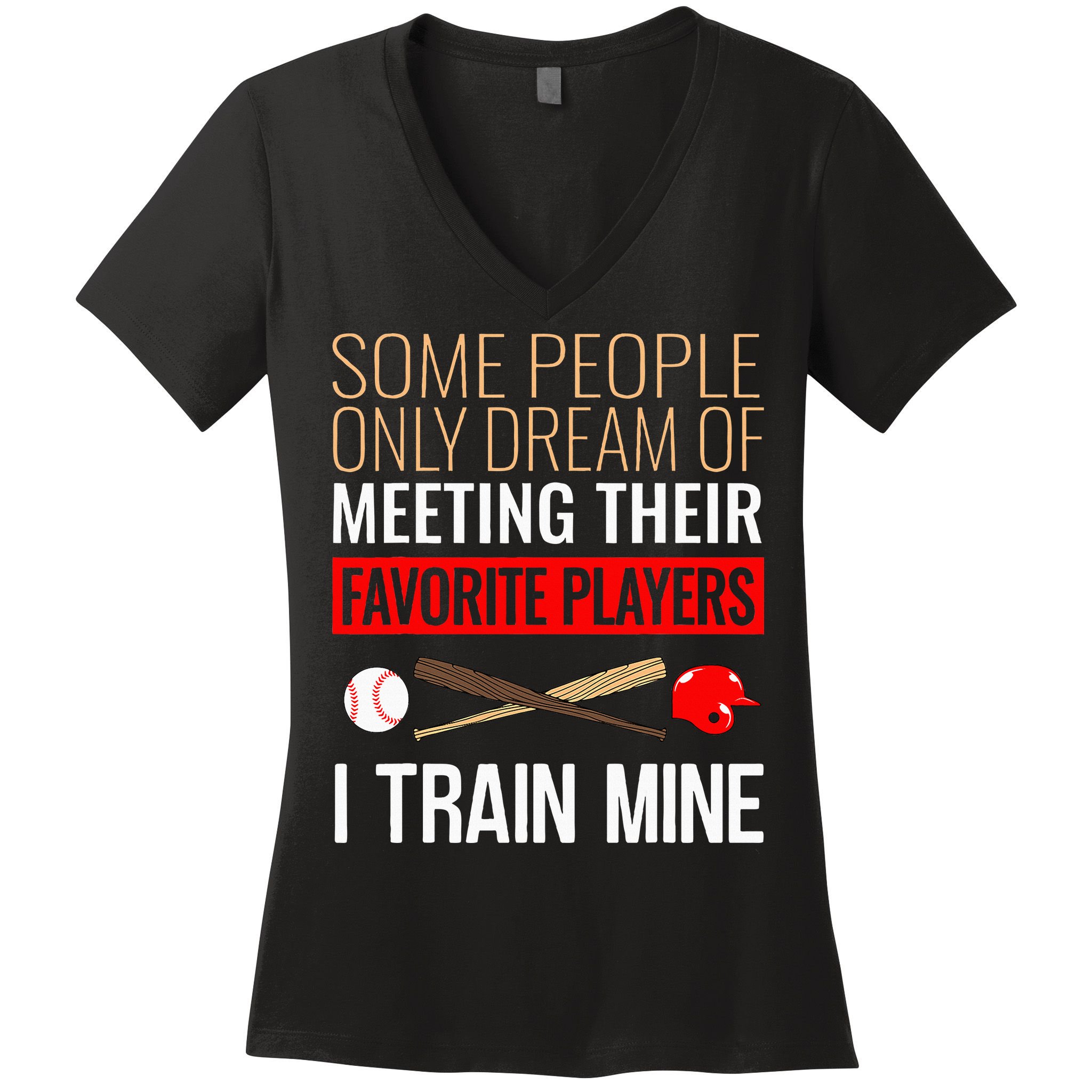 Baseball Coach Trainer Bat And Ball Sports Lover Quote Women's V-Neck T-Shirt