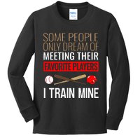 Baseball Coach Trainer Bat And Ball Sports Lover Quote Kids Long Sleeve Shirt