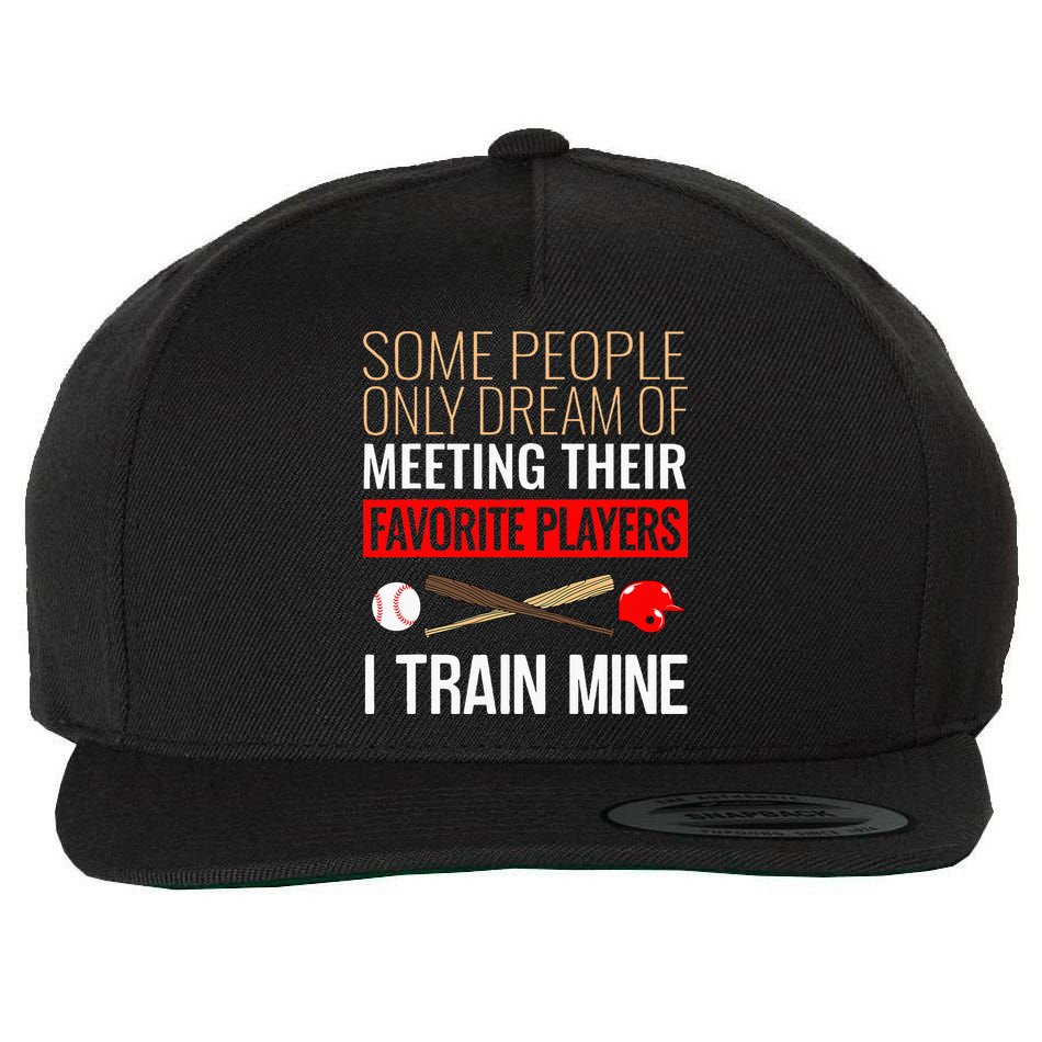 Baseball Coach Trainer Bat And Ball Sports Lover Quote Wool Snapback Cap
