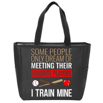 Baseball Coach Trainer Bat And Ball Sports Lover Quote Zip Tote Bag