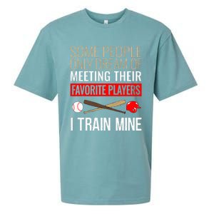 Baseball Coach Trainer Bat And Ball Sports Lover Quote Sueded Cloud Jersey T-Shirt