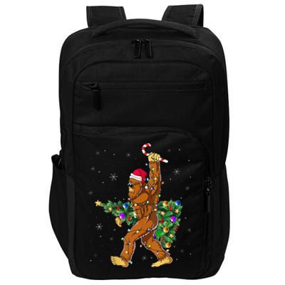 Bigfoot Christmas Tree Lights Sasquatch Lovers Impact Tech Backpack