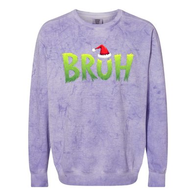 Bruh Christmas Teens Funny Christmas Humor Meme Colorblast Crewneck Sweatshirt