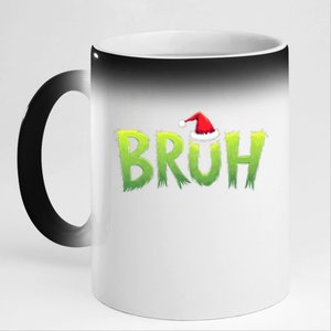 Bruh Christmas Teens Funny Christmas Humor Meme 11oz Black Color Changing Mug