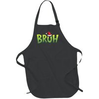 Bruh Christmas Teens Funny Christmas Humor Meme Full-Length Apron With Pockets