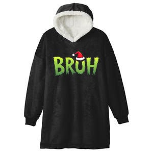 Bruh Christmas Teens Funny Christmas Humor Meme Hooded Wearable Blanket