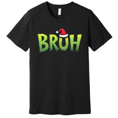 Bruh Christmas Teens Funny Christmas Humor Meme Premium T-Shirt