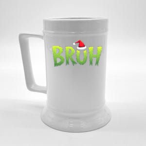 Bruh Christmas Teens Funny Christmas Humor Meme Beer Stein