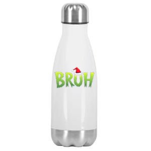 Bruh Christmas Teens Funny Christmas Humor Meme Stainless Steel Insulated Water Bottle