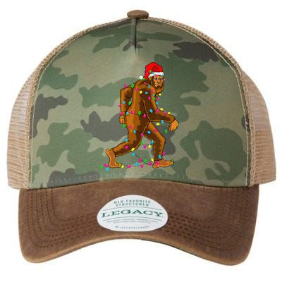 Bigfoot Christmas Tree Lights Xmas Funny Sasquatch Lovers Legacy Tie Dye Trucker Hat