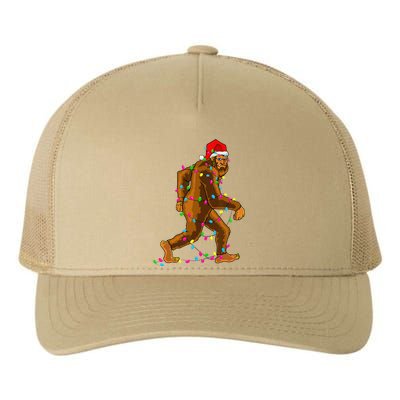 Bigfoot Christmas Tree Lights Xmas Funny Sasquatch Lovers Yupoong Adult 5-Panel Trucker Hat