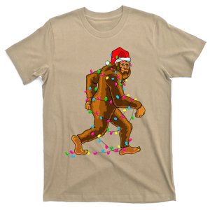 Bigfoot Christmas Tree Lights Xmas Funny Sasquatch Lovers T-Shirt