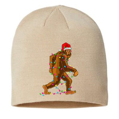 Bigfoot Christmas Tree Lights Xmas Funny Sasquatch Lovers Sustainable Beanie