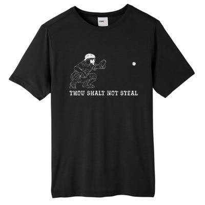 Baseball Catcher Thou Shalt Not Steal Christian Player Coach Tall Fusion ChromaSoft Performance T-Shirt