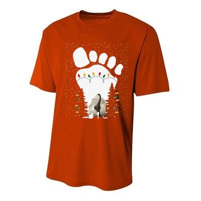 Bigfoot Christmas Tree Lights Sasquatch Loch Ness Nessie Pj Performance Sprint T-Shirt