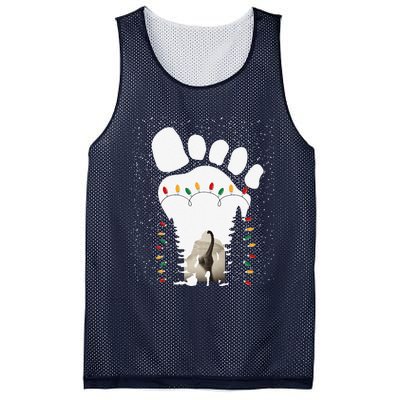 Bigfoot Christmas Tree Lights Sasquatch Loch Ness Nessie Pj Mesh Reversible Basketball Jersey Tank