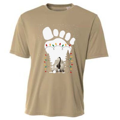 Bigfoot Christmas Tree Lights Sasquatch Loch Ness Nessie Pj Cooling Performance Crew T-Shirt