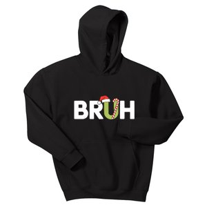 Bruh Christmas Teens Boy Funny Christmas Kids Hoodie