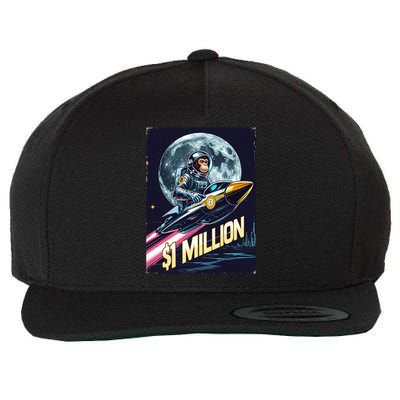 Bitcoin Cryptocurrency Trader HODL BTC Millionaire Wool Snapback Cap