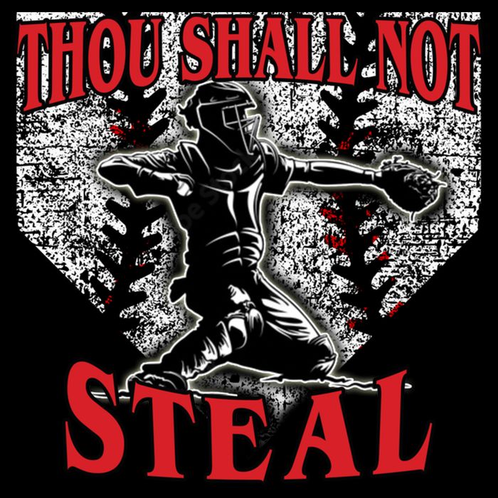Baseball Catcher Thou Shall Not Steal Home Plate Gift Doggie Tank