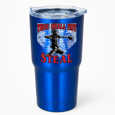 Baseball Catcher Thou Shall Not Steal Home Plate Gift Tumbler