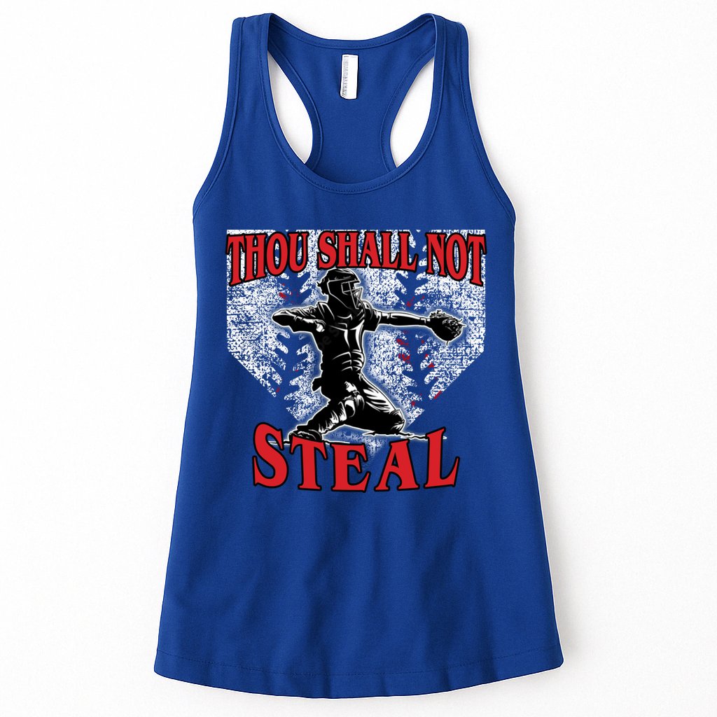 Baseball Catcher Thou Shall Not Steal Home Plate Gift Womens Tank Top
