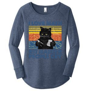 Black Cat Teacher I Love Math It Make People Cry Women's Perfect Tri Tunic Long Sleeve Shirt