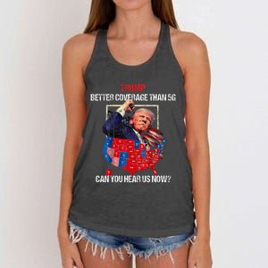 Better Coverage Than 5g Can You Hear Us Now Women's Knotted Racerback Tank