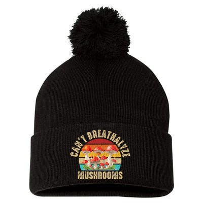 Breathalyzer Chemical Test Funny CanT Breathalyze Mushrooms Pom Pom 12in Knit Beanie