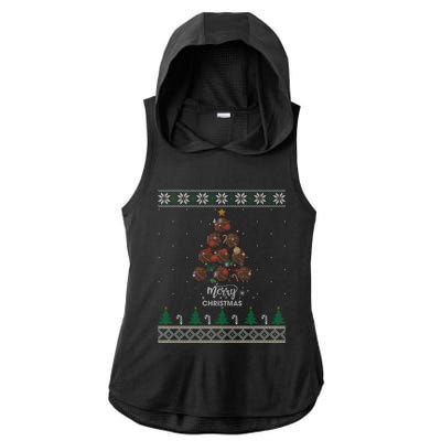 Basketball Christmas Tree Xmas Gift For Basketball Players Gift Ladies PosiCharge Tri-Blend Wicking Draft Hoodie Tank